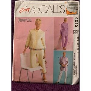 McCalls Sewing pattern4012 top pants in 2 lengths sewing pattern